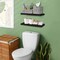 Sorbus Wood Floating Shelves for Wall - 16” Solid Wood Wall Shelves for Bathroom Decor, Books, Bedroom & Living Room - Set of 2 Black Wall Mounted Kitchen Shelves - Durable 100% Premium Solid Pine